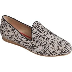 Toms Darcy Smoking Flat Macadamia Mini Cheetah Suede Flat 8 Loafer Slip On